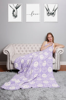 Luxury Soft Happy Face Throw Blanket