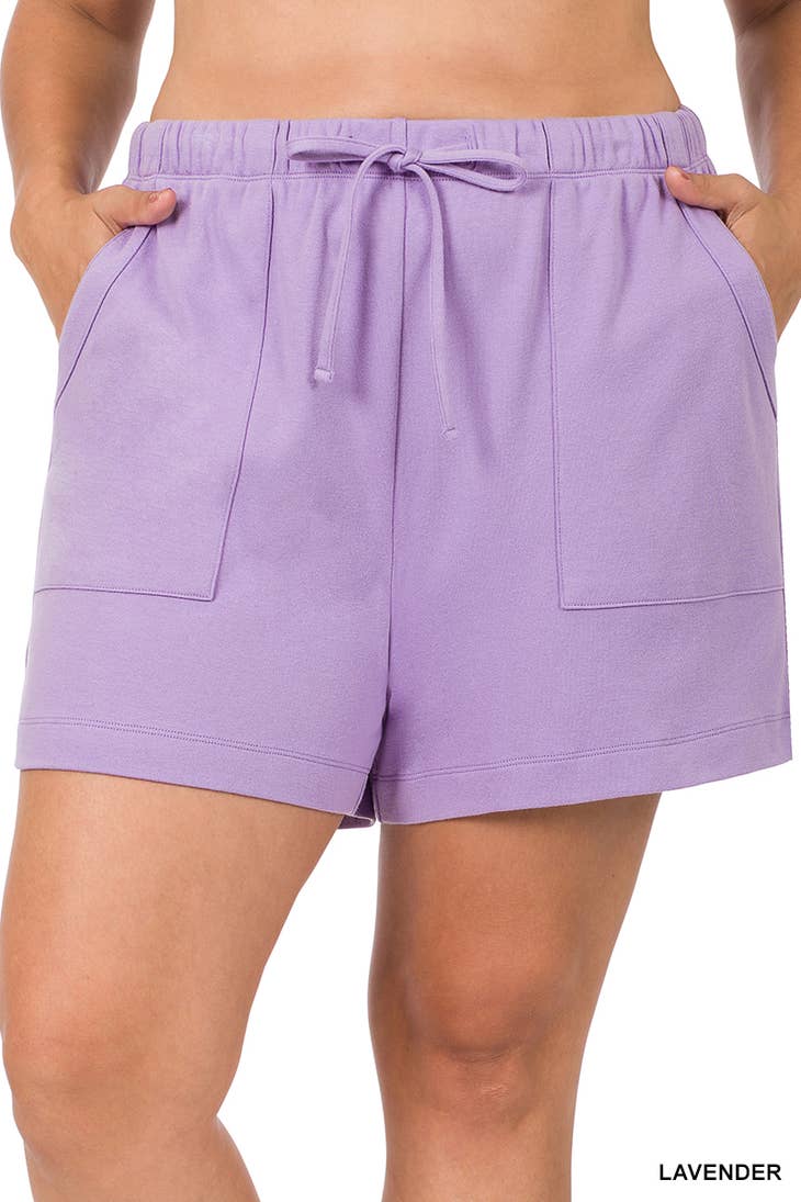 COTTON  SHORTS WITH POCKETS - Lavender