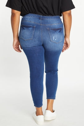High Rise Destructed Skinny Jeans