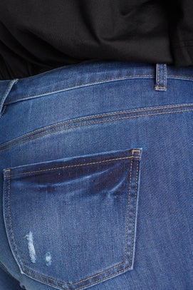 High Rise Destructed Skinny Jeans