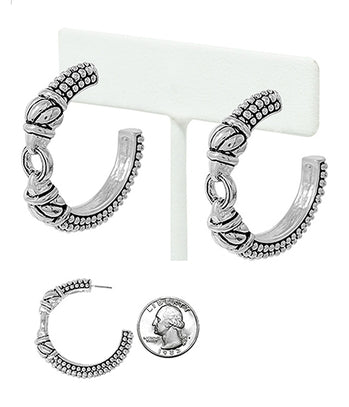 DESIGNER HOOP EARRING - DIA 1 1/2 INCHES