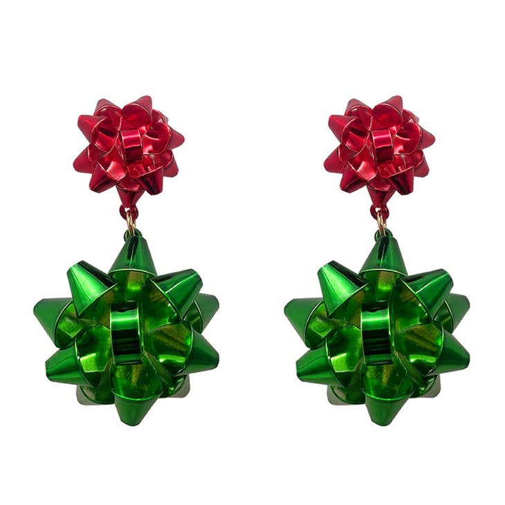 Christmas Holiday Ribbons Post Earrings