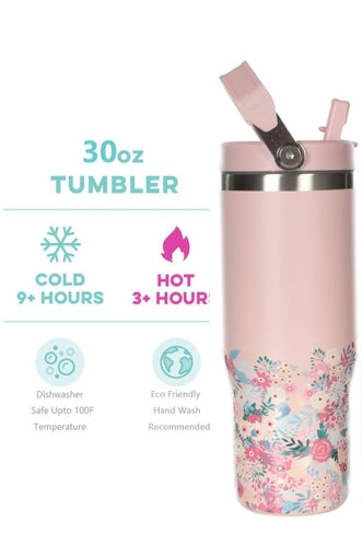 30oz Flower Print Tumbler