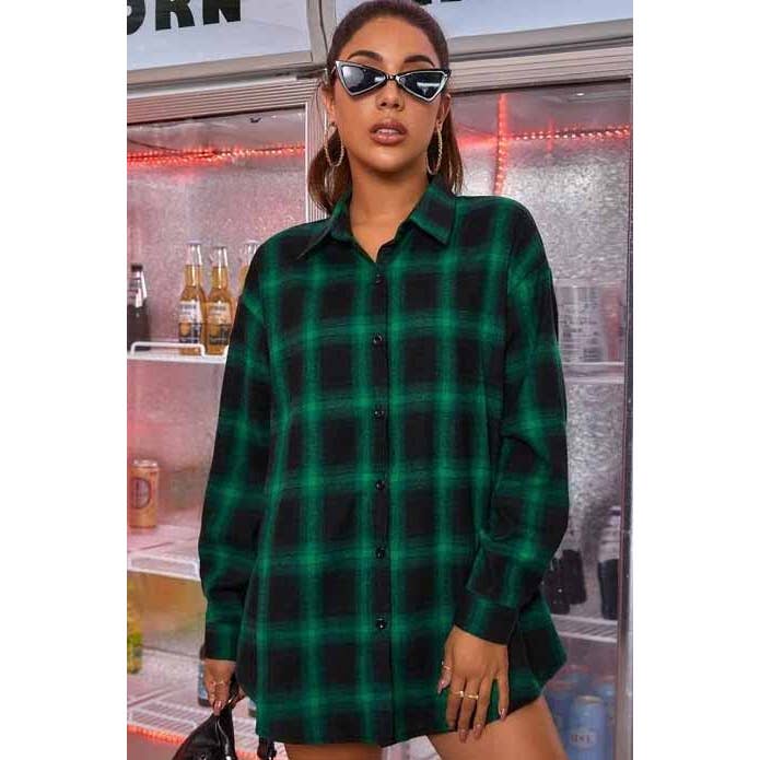 Casual Plaid Print Woven Shirt
