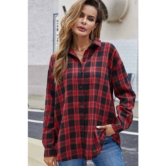 Casual Plaid Print Woven Shirt
