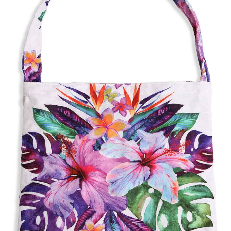 Hibiscus Print Beach Towel Tote Bag 2 In 1