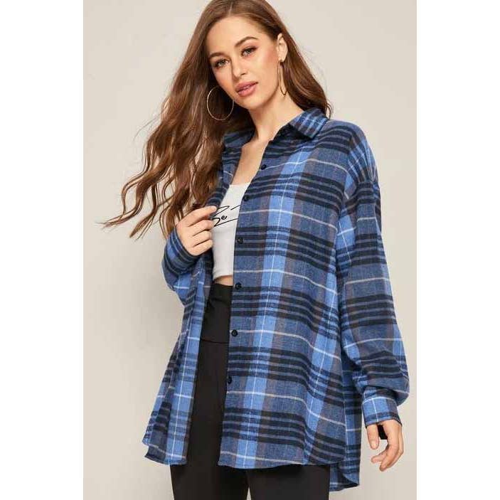 Casual Plaid Print Woven Shirt