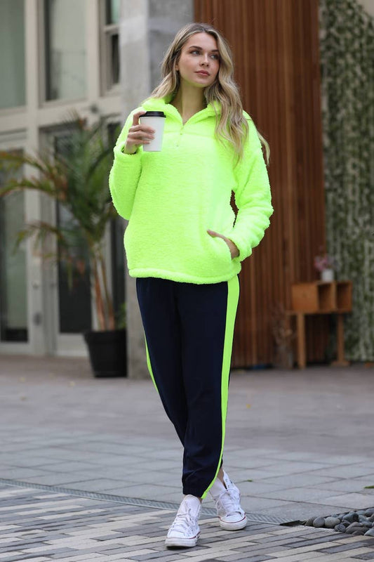 Soft Sherpa Half Zip Pullover & Track Pants 
Set