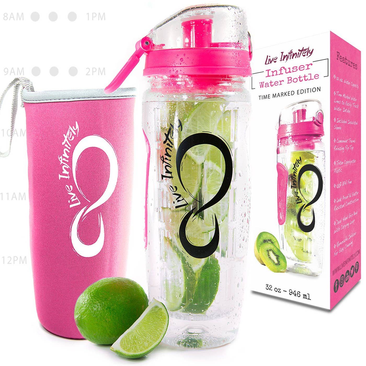 32oz Time Marked Infuser & Insulation Sleeve
