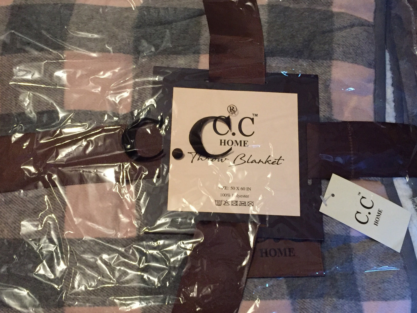 CC BUFFALO CHECK SHERPA LINED THROW BLANKET