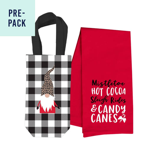 Gnome Wine Bag
& Candy Canes Hand Towel