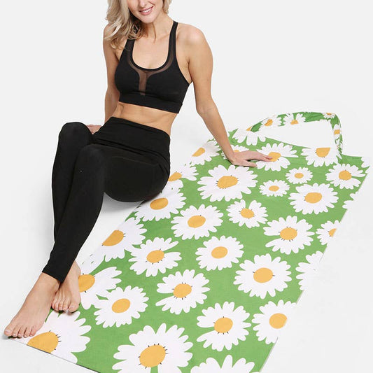 Daisy Print Beach Towel Tote Bag 2 In 1