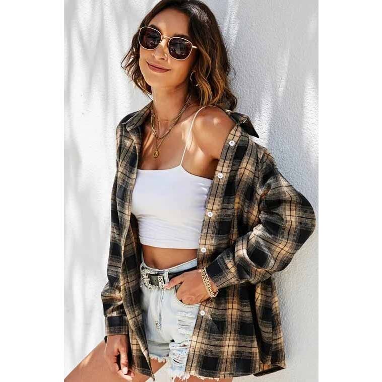 Casual Plaid Print Woven Shirt