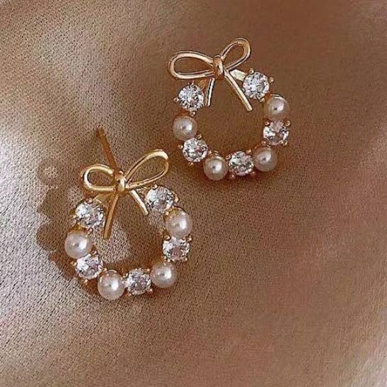 Christmas Garland Gold Earrings