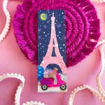 Paris Dog with Books Bookmark