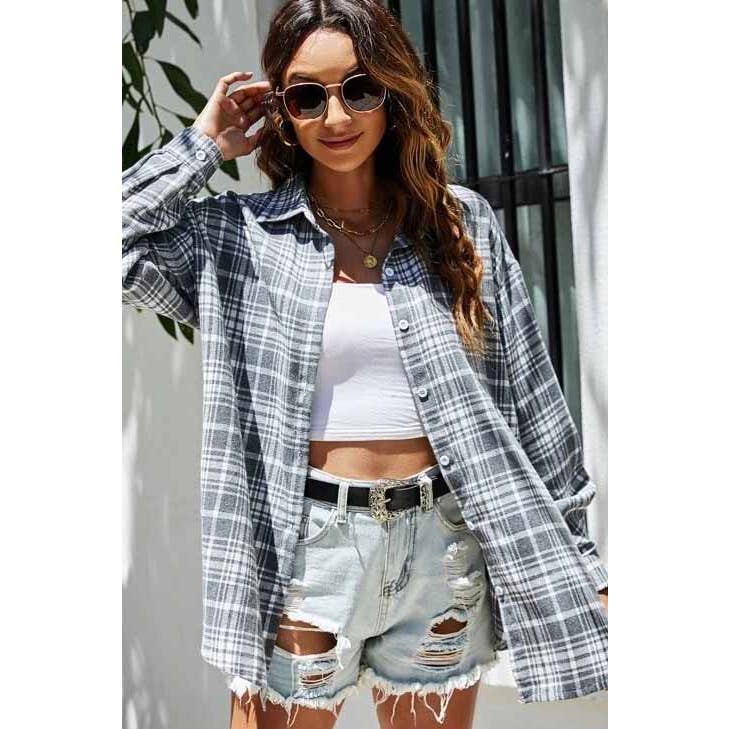 Casual Plaid Print Woven Shirt