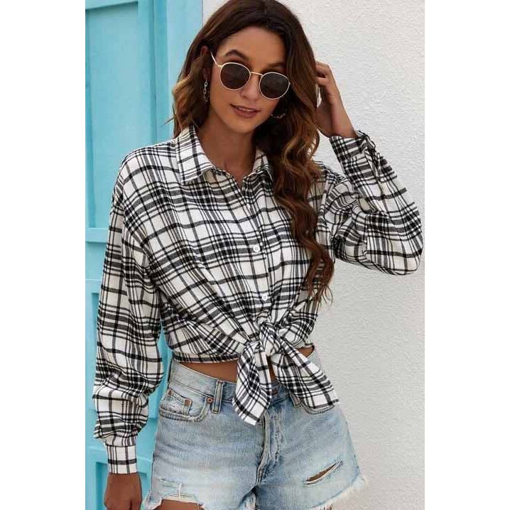 Casual Plaid Print Woven Shirt