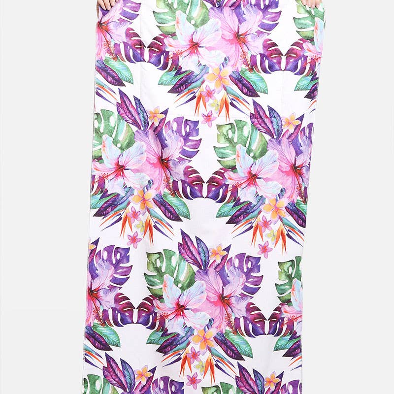 Hibiscus Print Beach Towel Tote Bag 2 In 1
