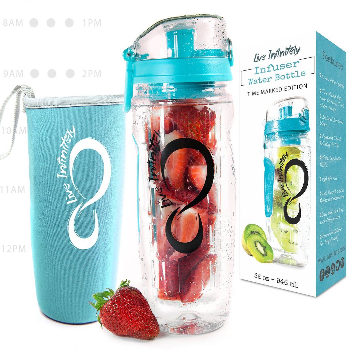 32oz Time Marked Infuser & Insulation Sleeve
