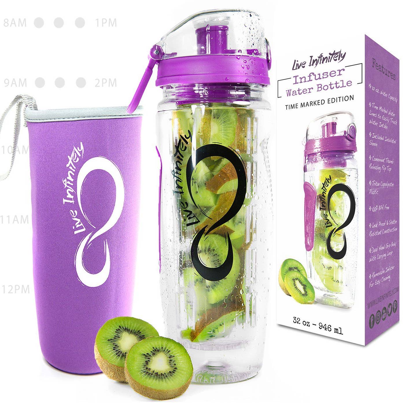 32oz Time Marked Infuser & Insulation Sleeve