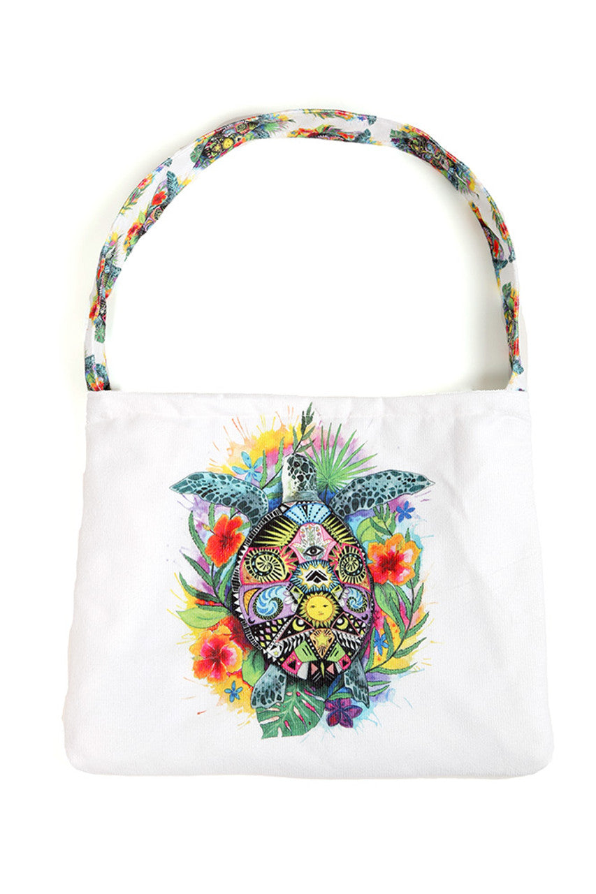 Turtle Print Beach Towel Bag