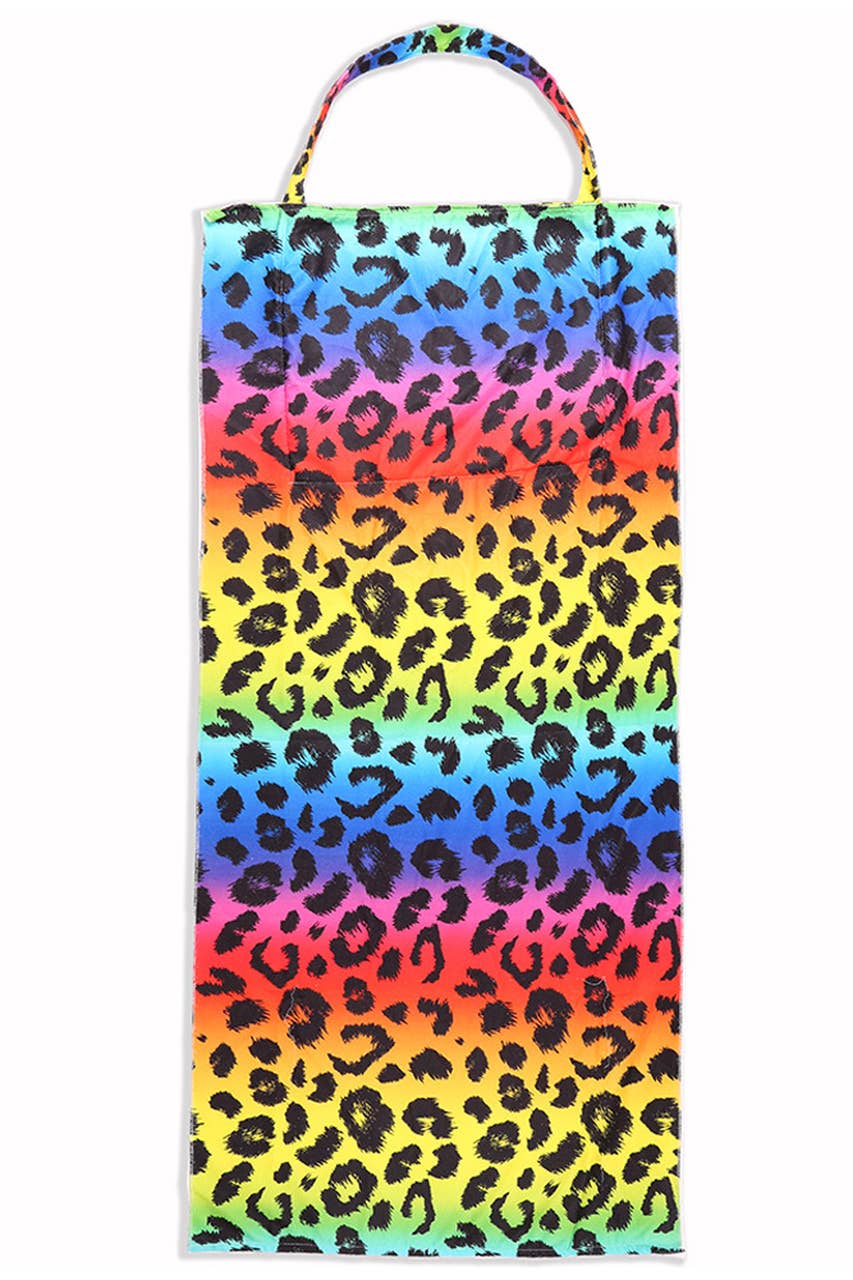 Leopard Print Beach Towel Bag