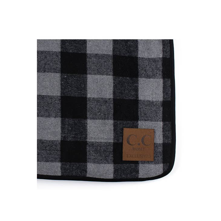 CC BUFFALO CHECK SHERPA LINED THROW BLANKET