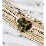 Magnetic Clasp Layered Stacked Bracelet Gold Heart
