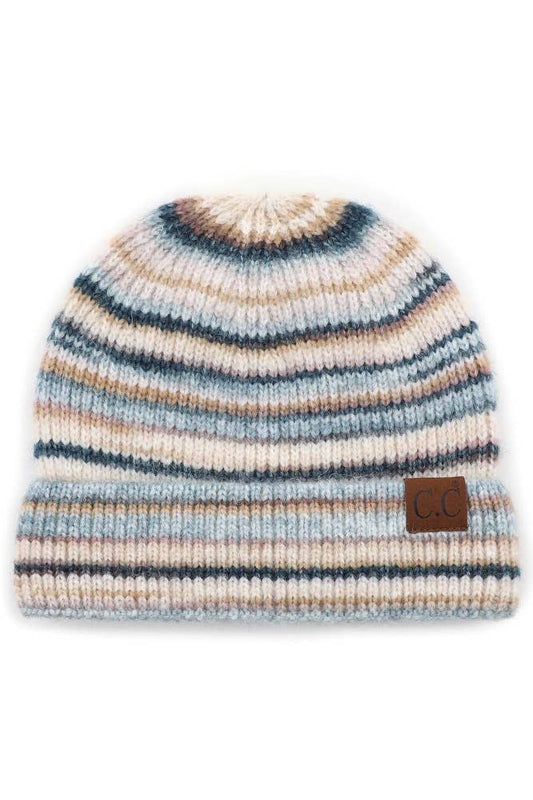 C.C Stripe Color Block Beanie