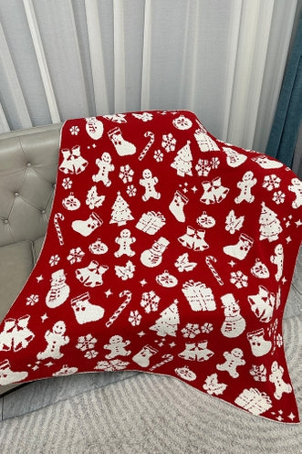 X-Mas Holiday Reversible Christmas Throw Blanket