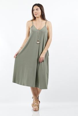 Plus V Neck Cami Dress