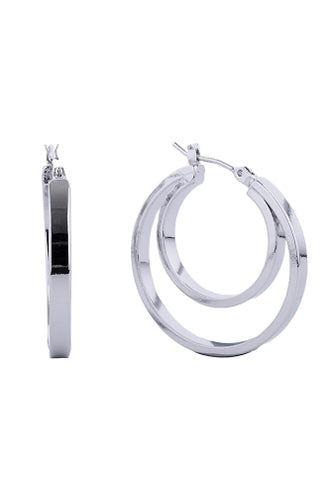 14K Gold/White Gold Dipped Pin Catch Hoop - 2.79cm Diameter