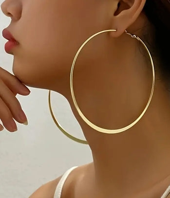 Chunky Metal Hoop Earrings