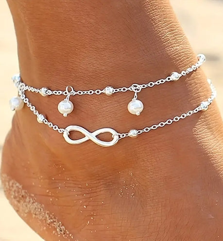 Silver Anklet with Infinity Symbol