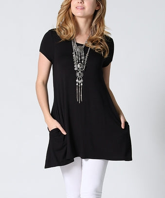 Plus Size Side-Pocket Swing Tunic