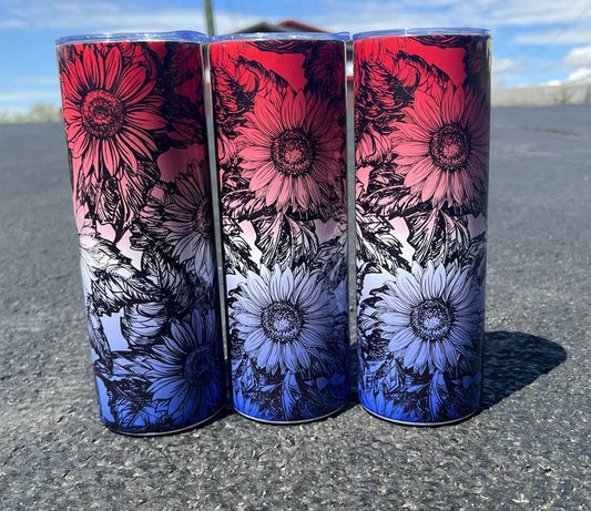 Patriotic Sunflowers Tumbler