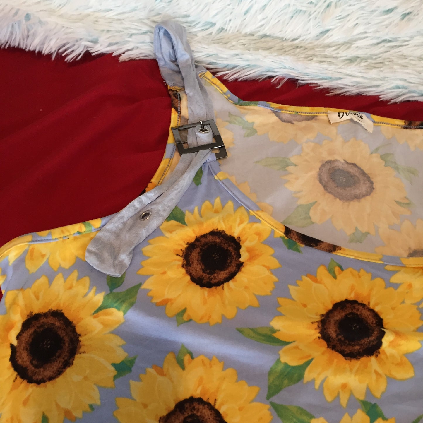 LIGHT BLUE SUNFLOWER PRINTS ADJUSTABLE BUCKLE STRAP