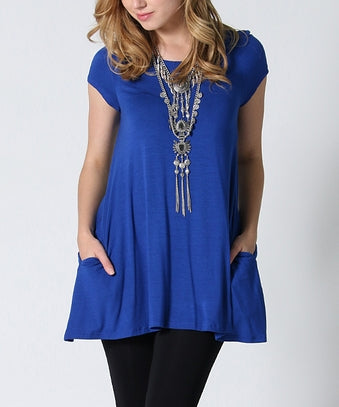 Plus Size Side-Pocket Swing Tunic