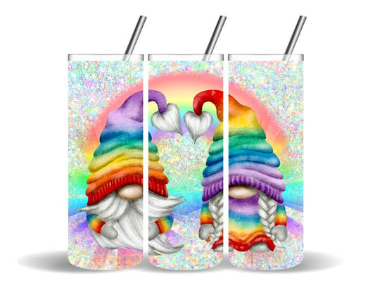 Rainbow Gnome Tumbler