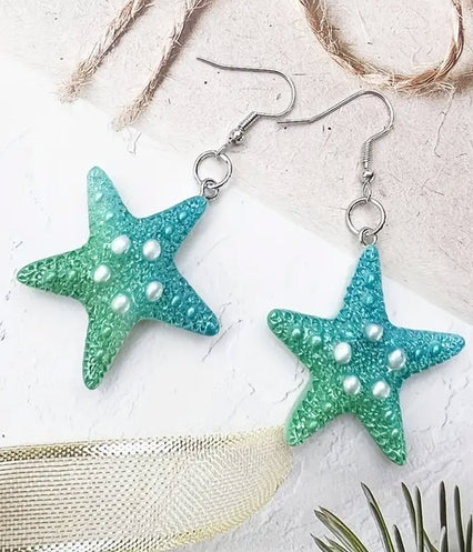 Gradient Color Starfish Earrings