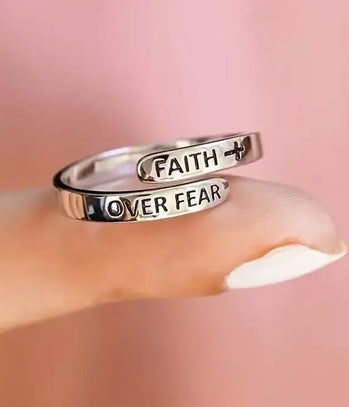 FAITH OVER FEAR ADJUSTABLE RING