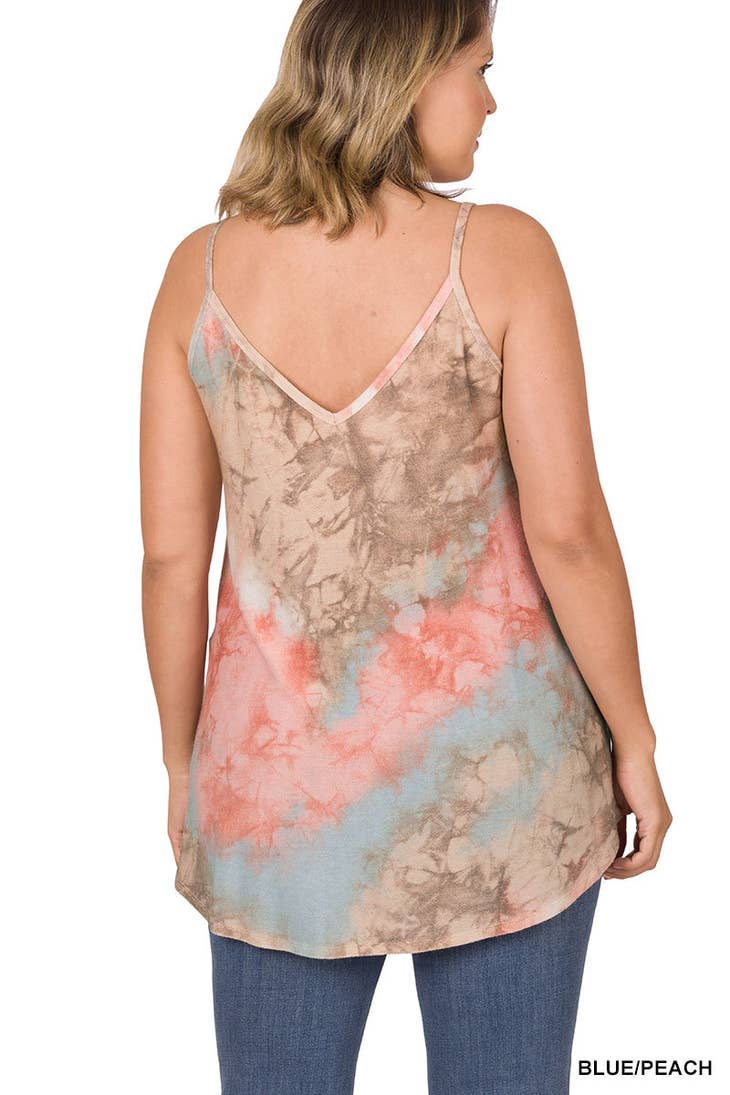 Plus Size Soft French Terry Reverse Tie Dye Front & Back