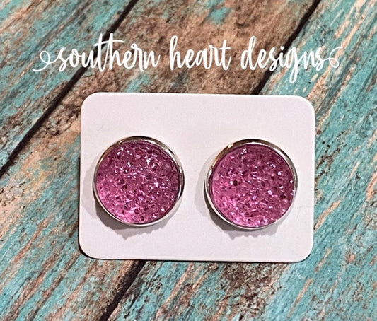 Pink Stud Earrings