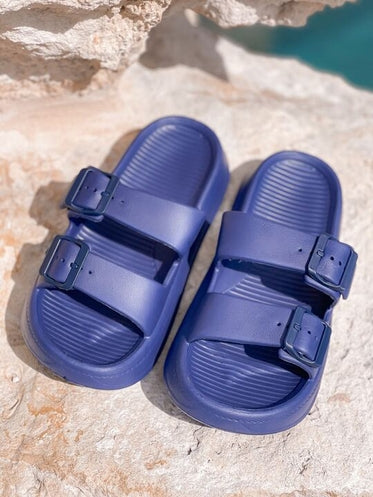 Comfy Buckle Foam Slides