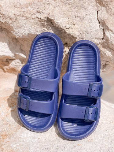 Comfy Buckle Foam Slides