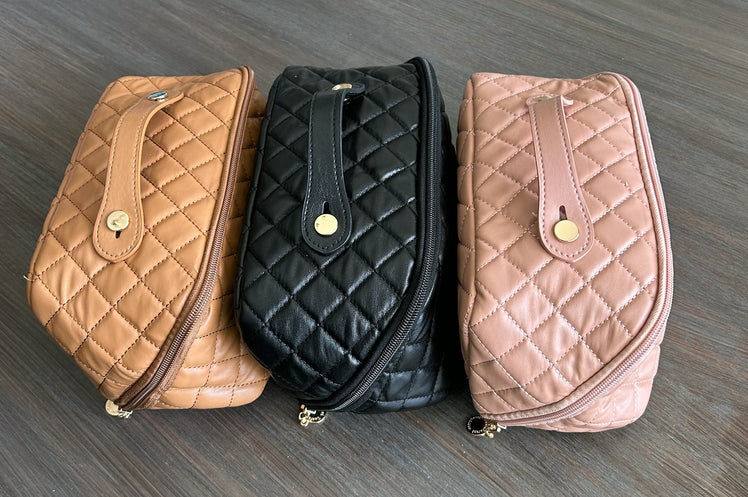 the Everything Makeup Bag Quilted Cosmetic Case