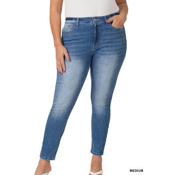 PLUS HIGH-RISE SKINNY DENIM PANTS | MEDIUM