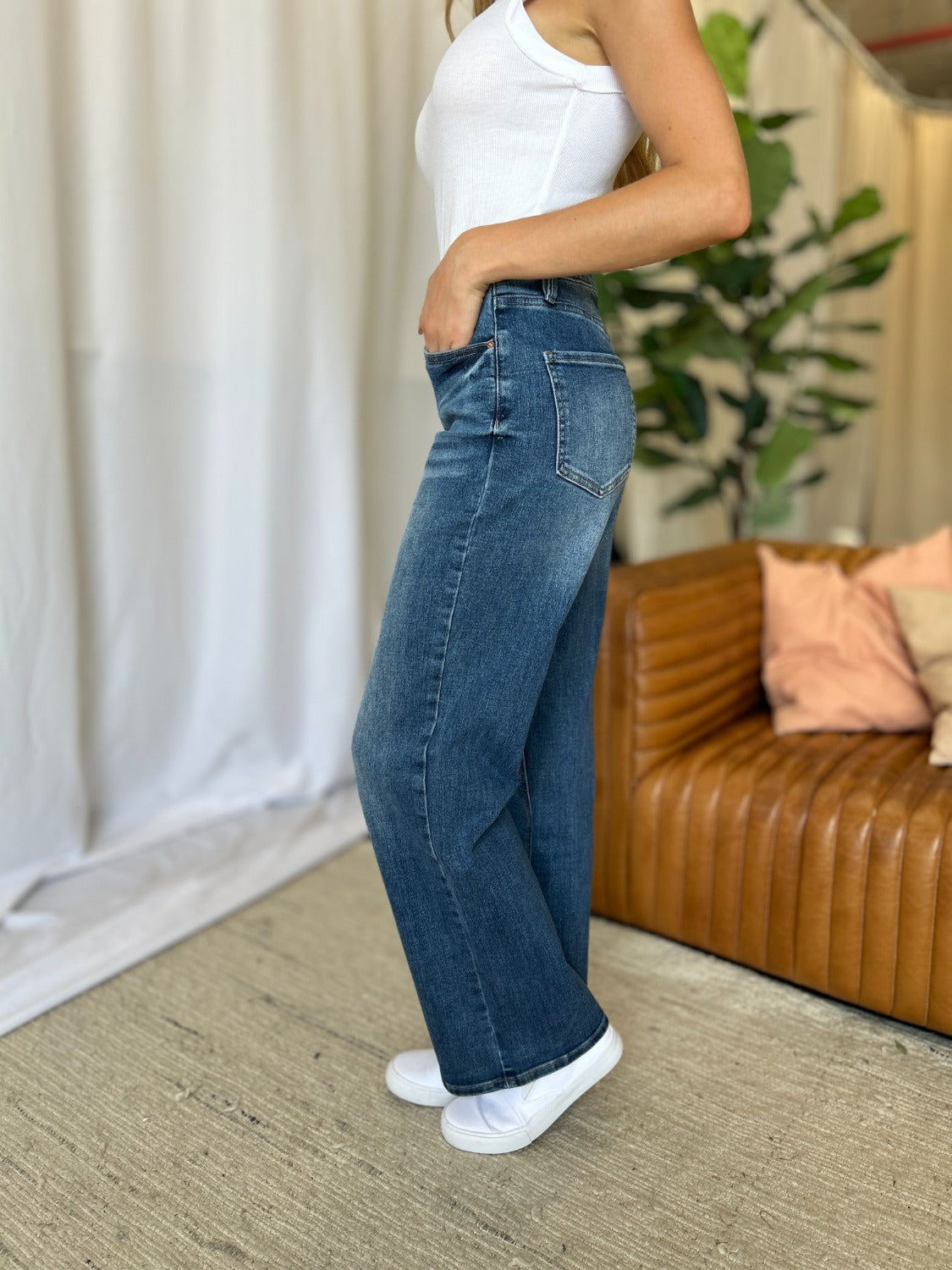 RFM Full Size High Rise Tummy Control Wide Leg Jeans