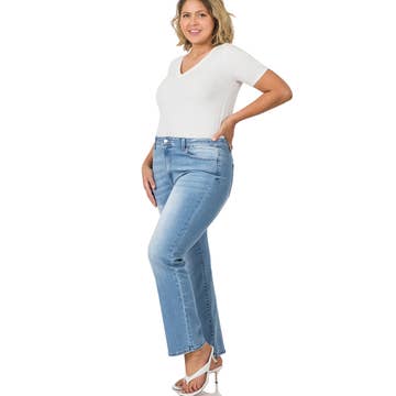 Plus Straight Leg Denim Jeans
