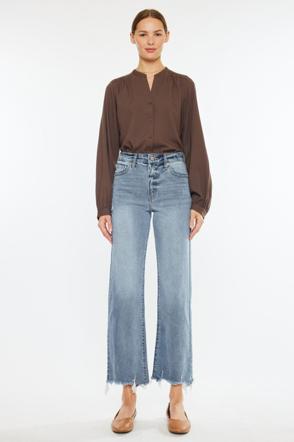 Kancan High Rise Slim Wide Leg Jeans